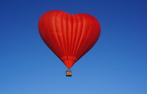 Фото, Політ на повітряній кулі серце